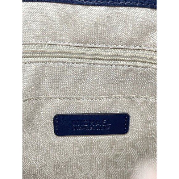 Michael Kors Navy Fulton Textured Canvas and Leather Trim Medium Tote - Picture 8 of 11